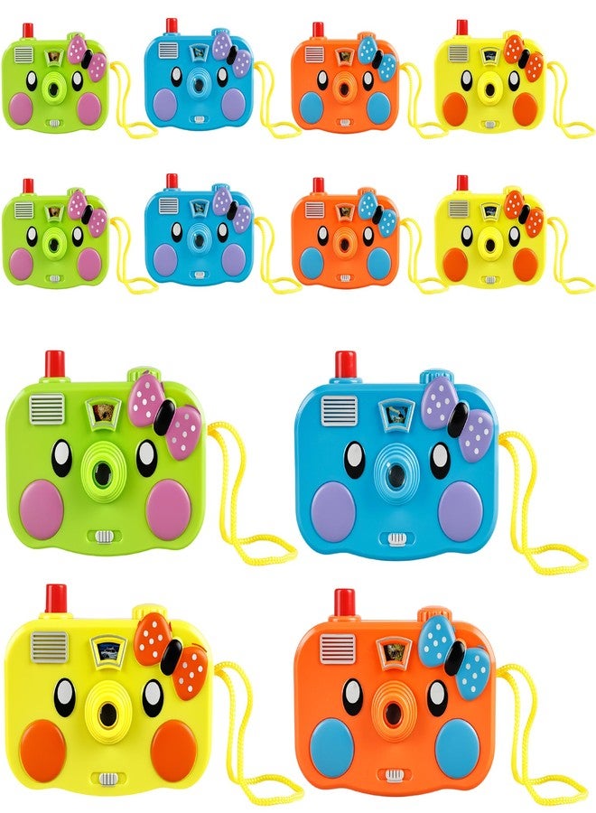 Hoarost 12 Pcs Camera Toy Set Plastic Camera with 8 Patterns Lmages in Viewfinder Mini Toy Camera for Party Favors Goodie Bag Return Gifts, 4 Colors - Image 1